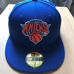 New Era 59Fifty NBA New York Knicks Team Blue Fitted Hat - Sz 7